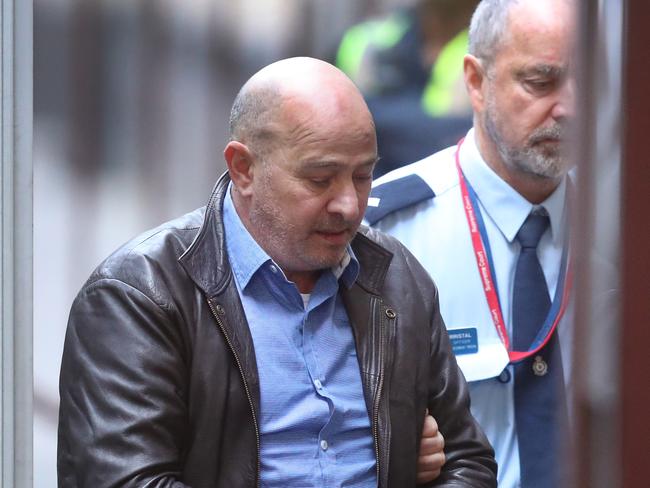 Frank Madafferi being taken from a prison van into the Supreme Court in Victoria in 2017. Picture: David Crosling