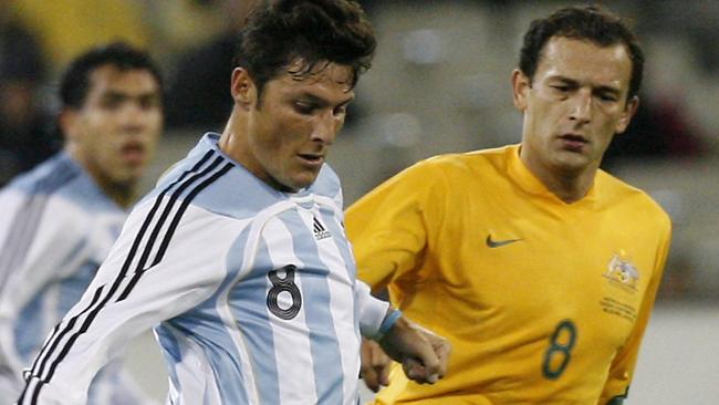 Skoko against Argentina’s Javier Zanetti in 2007. AFP Photo/Torsten Blackwood