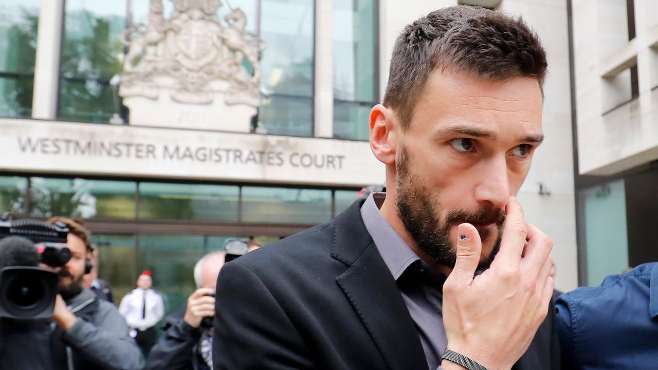 Tottenham Hotspur and France goalkeeper Hugo Lloris outside court on Wednesday.