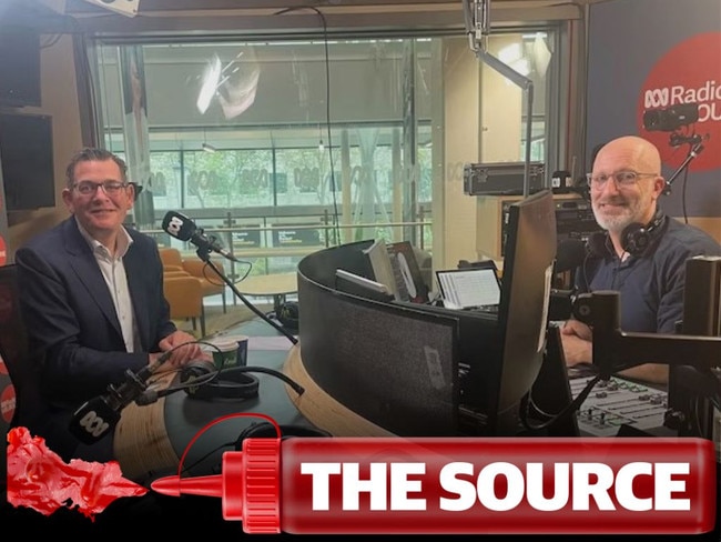 Daniel Andrews with ABC Melbourne Mornings radio host Raf Epstein