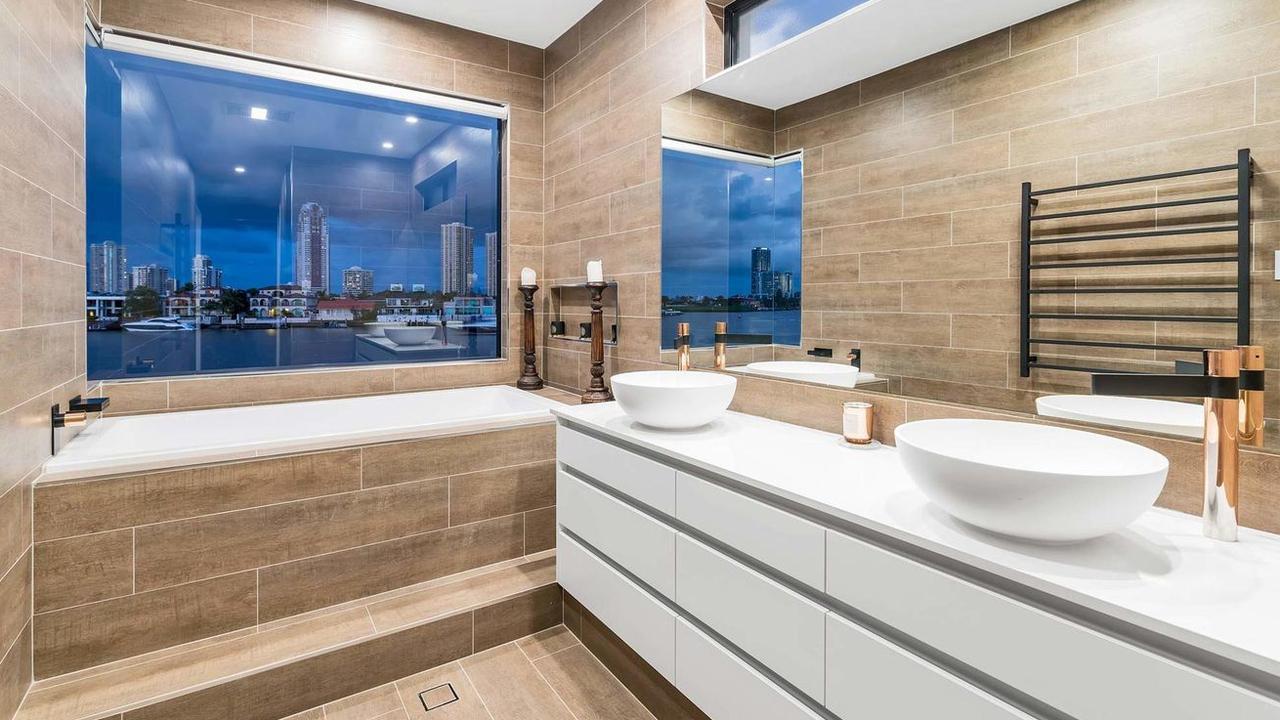 A bathroom in the Surfers Paradise mansion which has been put up for sale by Nicole Bricknell.