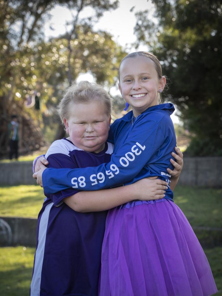 George 9 and Arabella McNees 11. Howrah Primary School students will lead other students in a 24 minute walk – a smaller version of the Cancer Council's Relay for Life. Picture: Chris Kidd