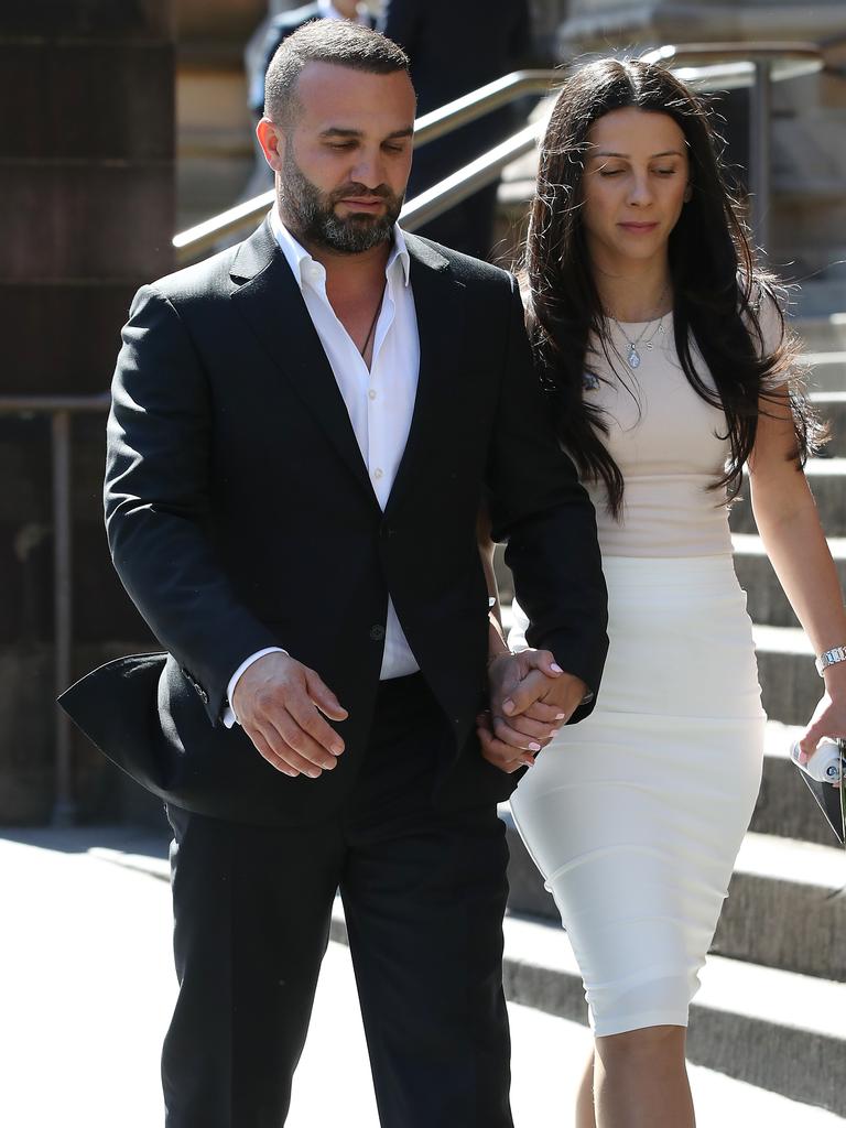 Leila and Danny arriving at church. Picture: David Swift