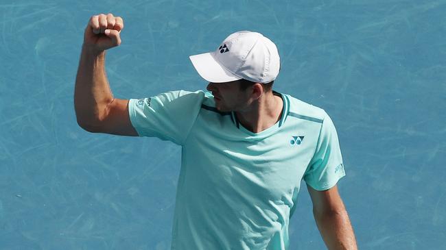 Hubert Hurkacz has forced a fifth set. (Photo by Darrian Traynor/Getty Images)