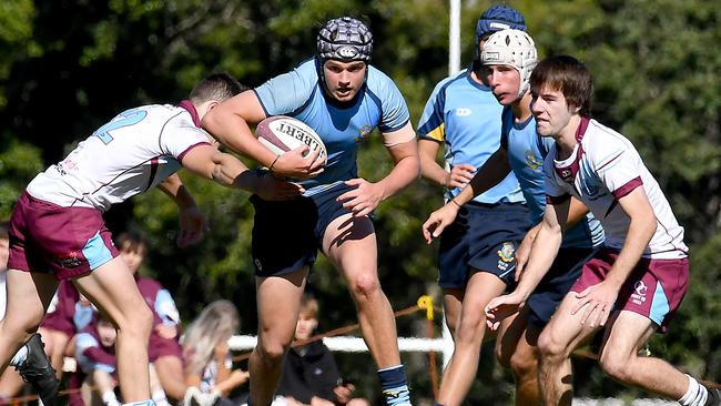 St Columban's College player Ryan Fitzgerald playing in the TAS First XV schoolboy rugby grand final between Ormiston College and St Columban's College. Picture: John Gass