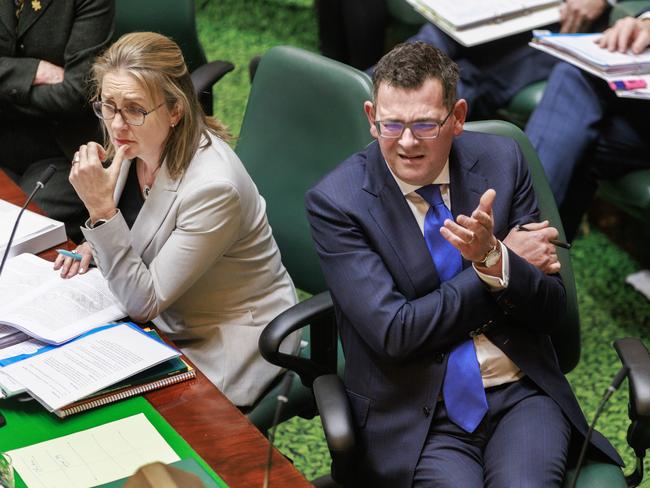 MELBOURNE, AUSTRALIA - NewsWire Photos MAY 31st, 2023:  Deputy Premier Jacinta Allen and Premier Daniel Andrews during Question Time at Victorian Parliament. Picture: NCA NewsWire / David Geraghty