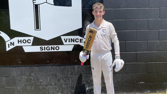 Joshua Ritchie after scoring a century for Iona College this year.