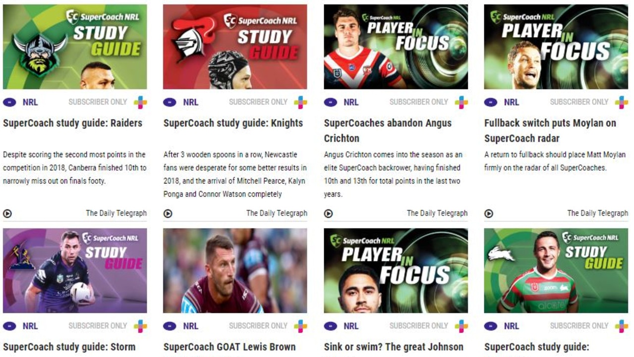 Content is king on the new SuperCoach site.