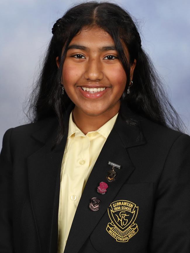 Girraween High School 2022 captain Janine Thevasaeyan.<b/>