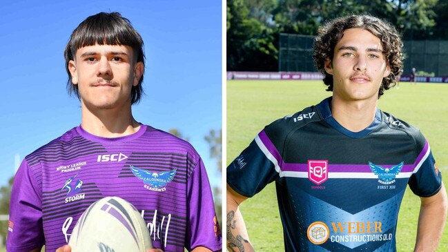 Caloundra State High School students Jack Philip and Tully McLellan. Pictures: Patrick Woods and Richard Walker.