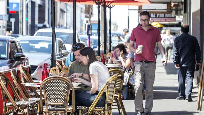 Richmond’s cafe scene made the inner Melbourne suburb among the best for play. Picture: Sarah Matray