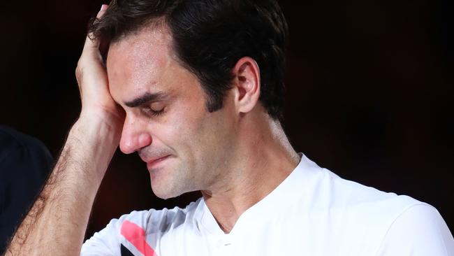 Federer’s emotions spilled over.