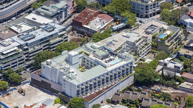 The Intercontinental Sydney Double Bay as seen from the air.