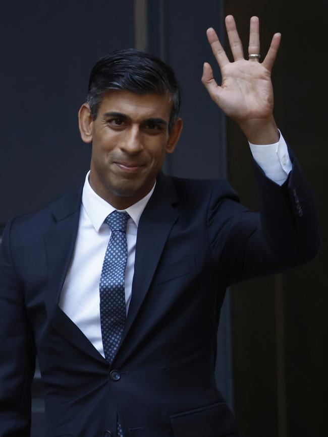 New Conservative Party leader and incoming prime minister Rishi Sunak arrives at the Conservative Party Headquarters. Picture: Getty Images