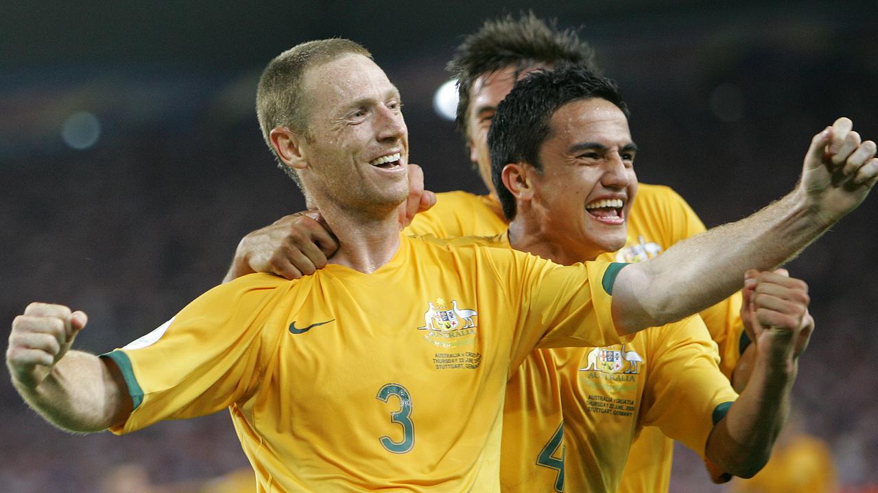 Craig Moore and Tim Cahill played for the Socceroos together.