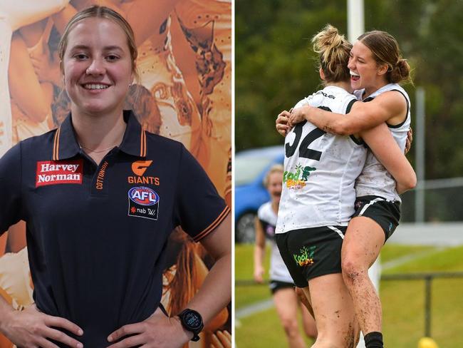 Southport Sharks player Caitlin Miller will join the GWS Giants. Pictures: GWS Giants/KPM Sports Images