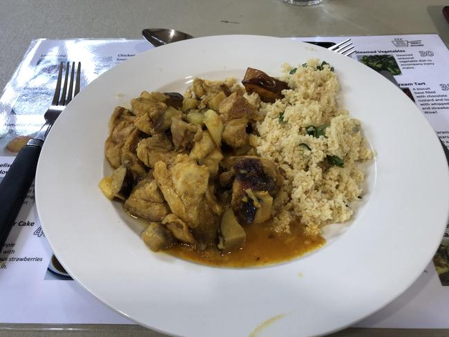 Moroccan chicken with cous cous created by participants of a Men's Kitchen Northern Beaches cooking skills session. Picture: Jim O'Rourke