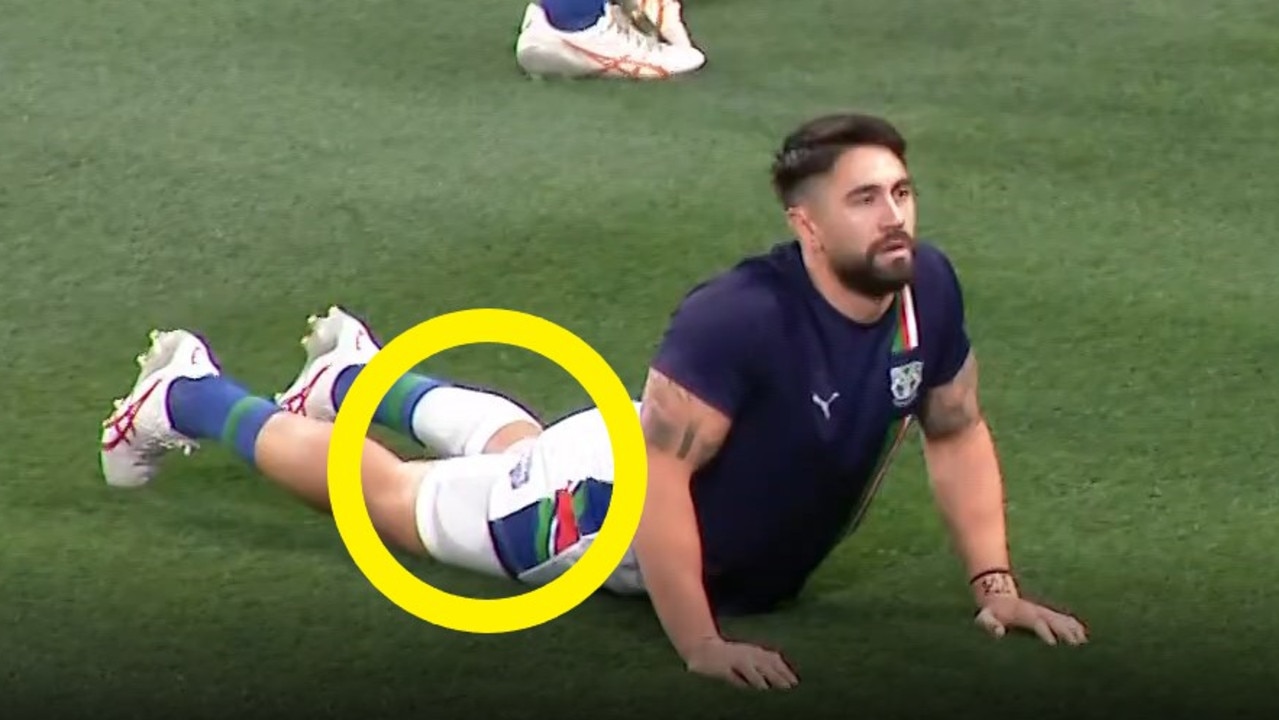 Shaun Johnson was sporting plenty of strapping. Photo: Fox League.