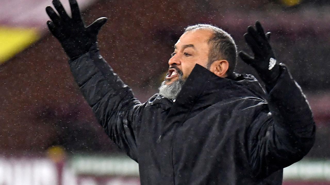 Nuno took aim the ref post-game. (Photo by PETER POWELL / POOL / AFP) /