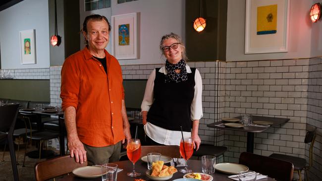 Owners Felix Rutz and Leigh Cholakos, at their new restaurant, Bei, in Darlinghurst, today. Picture: Justin Lloyd.
