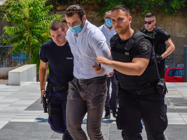 Yuliyanov J Raychev Serafim faced trial in Greece this week over the execution-style muder of former Sydney underworld figure John Macris. Picture: Spyros Bakalis