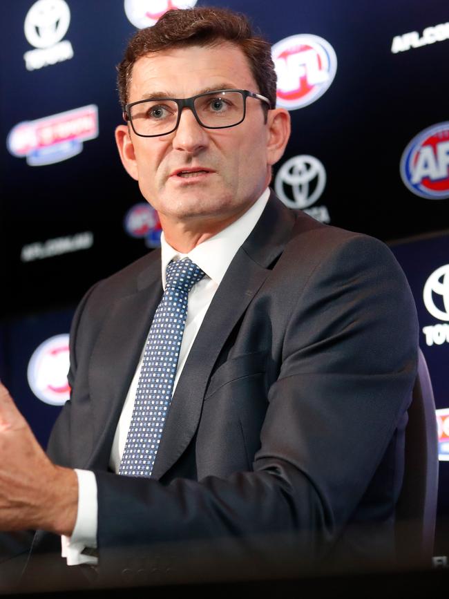 Would Executive General Manager of Clubs and Broadcasting Travis Auld take over from McLachlan if he were to stand aside? Picture: Michael Willson/AFL Photos