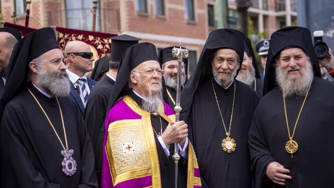 He was in Australia to mark 100 years since the founding of the Greek Orthodox Church in Australia. Picture: NewsWire/Jeremy Piper.