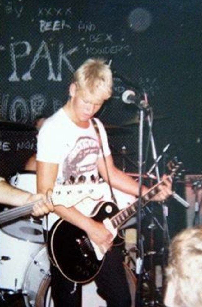 Jeffrey Hoad plays his first gig at the Bennelong Lounge, now better known as the Miami Tavern Shark Bar, in local band Ratpak. Supplied.