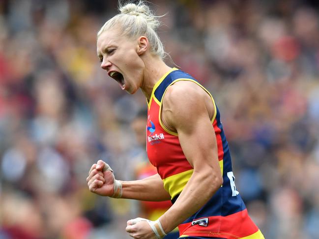 More people are watching women’s AFL competitions, with players like Erin Phillips standing out. Picture: AAP/David Mariuz