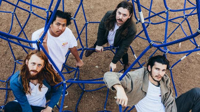 (From left) Clancy Bond (drums), Al Yamin (bass), Sean Mullins (guitar) and Caleb Karvountzis (vocals/guitar). Picture: Jess Gleeson