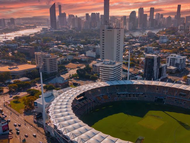 Aerial view of The Gabba stadium. Picture: TEQ