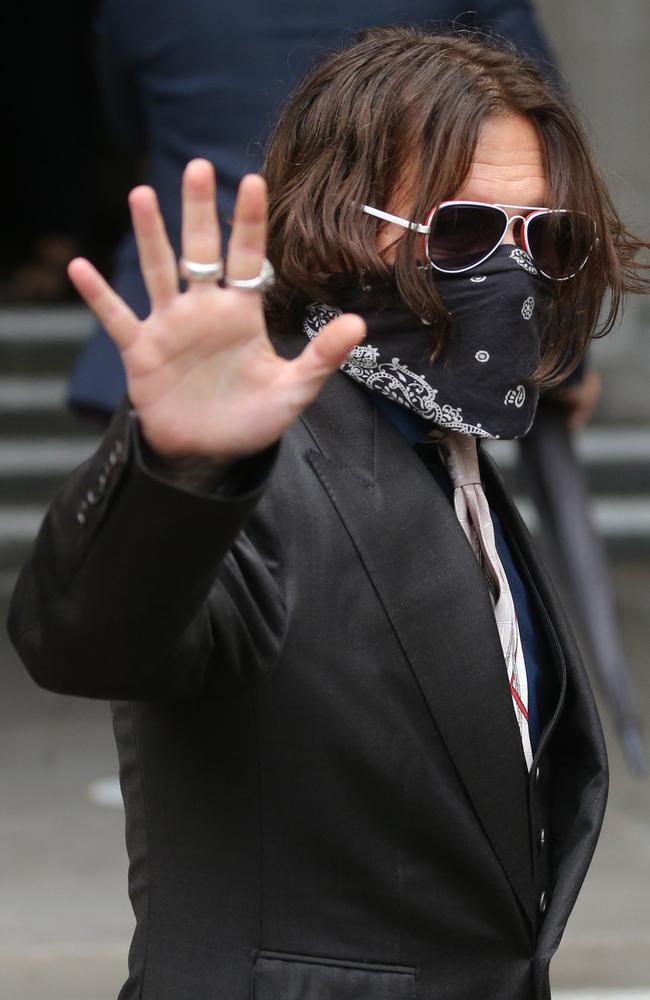 Hollywood actor Johnny Depp, pictured outside London’s High Court. Picture: AFP