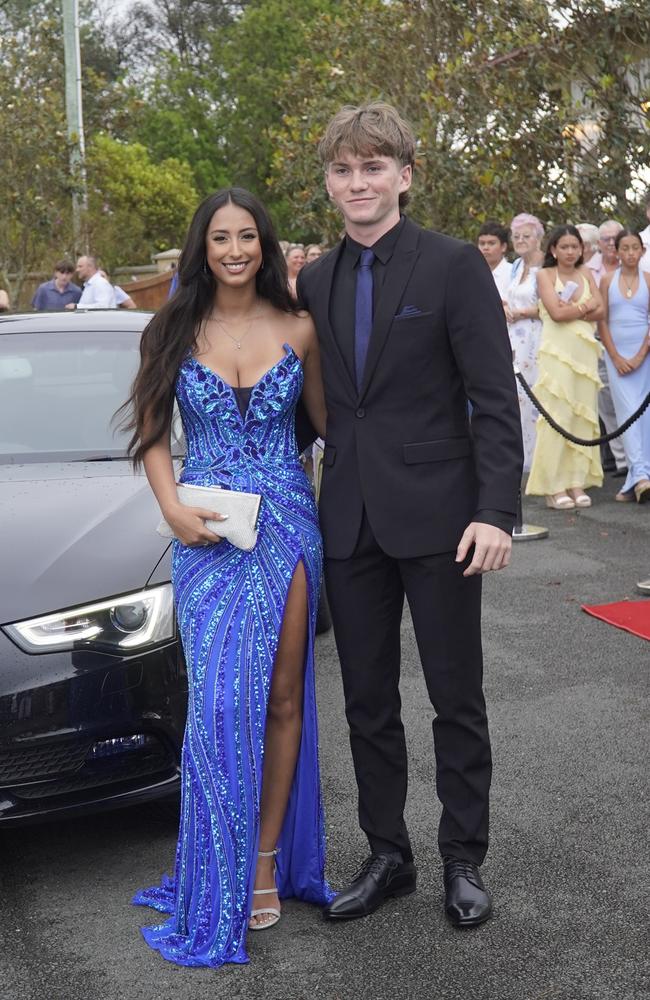 Students arriving in style for the 2024 Glasshouse Christian College formal at Flaxton Gardens.