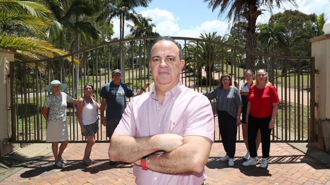 Jason Young, spokesperson for the Arundel Golf Club Community Reference Group, in front of the site with other members. Picture Glenn Hampson