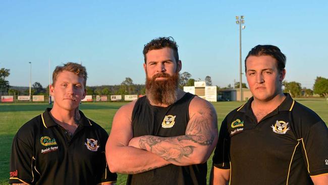 DETERMINED: Shannon Hicks, Dennis Burgoyne and Daniel Nolan are gearing up for the 2018 season. Picture: Lachlan McIvor