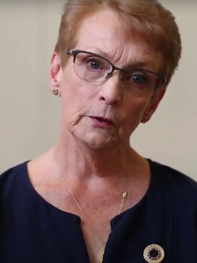 SA Harness Racing Club president Anne Mowday in a video message to members. Picture: Supplied