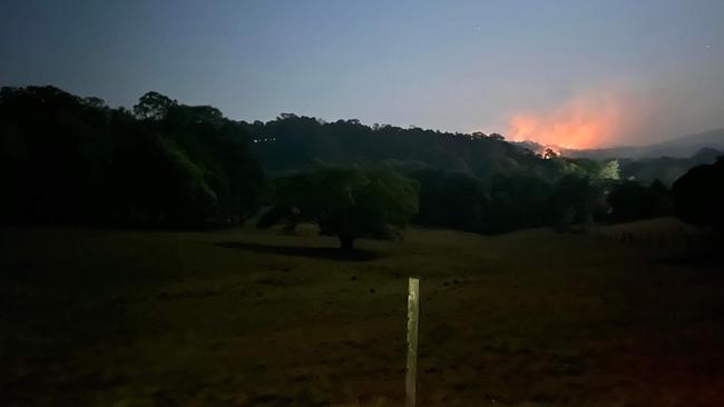 The Image Flat fire burning in the distance late Tuesday night. Photo: Contributed