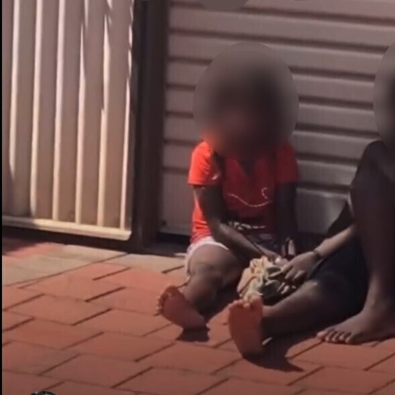 A 45-year-old West Australian man has been charged with three counts of aggravated assault after a video emerged of three Aboriginal children tied up with cable ties in a front yard. Picture: Instagram