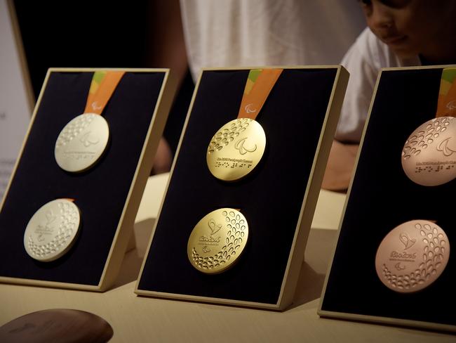 A close-up of the Paralympic medals during the Launch of Medals