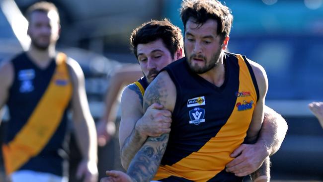 Matthew Bowden in action for Lancefield. Picture: Andy Brownbill