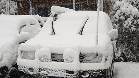 Snow at Cradle Mountain. Picture: DAMIAN WALKER