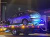 Car goes through shopfront after multi-vehicle smash