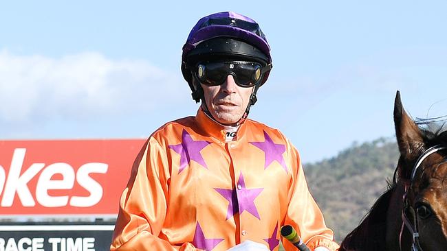 Warp Speed gave Toowoomba trainer Mark Goodwood his first win in the $150,000 Townsville Cup. Warp Speed was perfectly ridden by Gold Coast jockey Michael Cahill, powering home for a commanding 1-1/2 length win. Picture: Shae Beplate