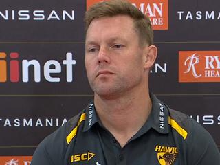 Hawks coach Sam Mitchell launched a stinging spray on his own team. Picture: Supplied