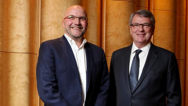 Mark Textor (left) and Sir Lynton Crosby built the CT Group into a global political and corporate advisory. Picture: Hollie Adams