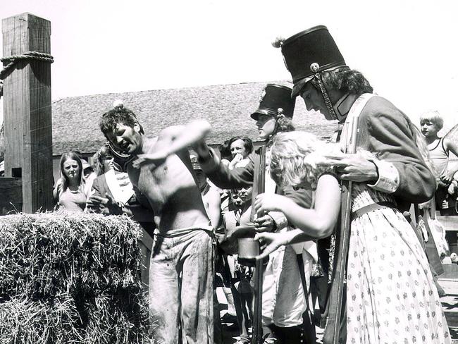 Whipping of the convicts during Old Sydney Town’s heyday. Picture: Supplied