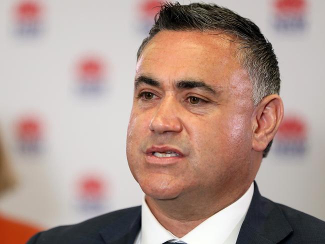 SYDNEY, AUSTRALIA - NewsWire Photos NOVEMBER 4, 2020: Deputy Premier John Barilaro speaks at a press conference, Martin Place Sydney.Picture: NCA NewsWire / Damian Shaw