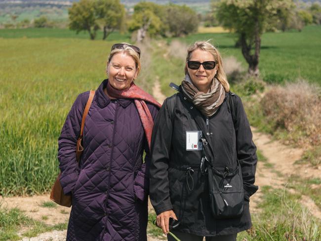 Silvia Dawson and her friend Vicki Harris on a tour of the Gallipoli peninsular in Turkey.