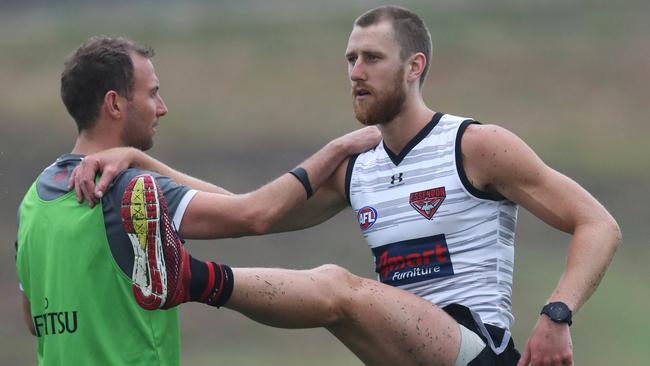 Dyson Heppell at Essendon training. Picture: David Crosling/AAP