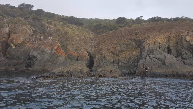 The remote area where Cloud was found a week after he want missing from Saltwater River on the Tasman Peninsula. Picture: EMMA STACEY